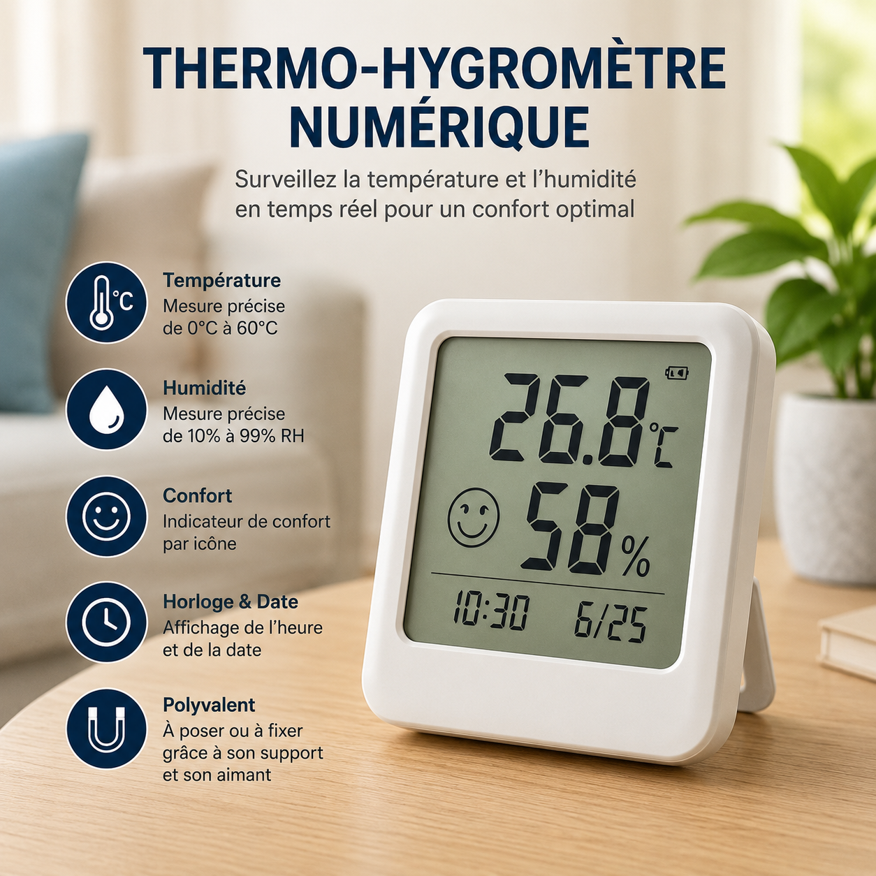 Thermo-hygromètre numérique